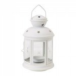 White Lantern Tealight Candle holder or oil burner - hanging
